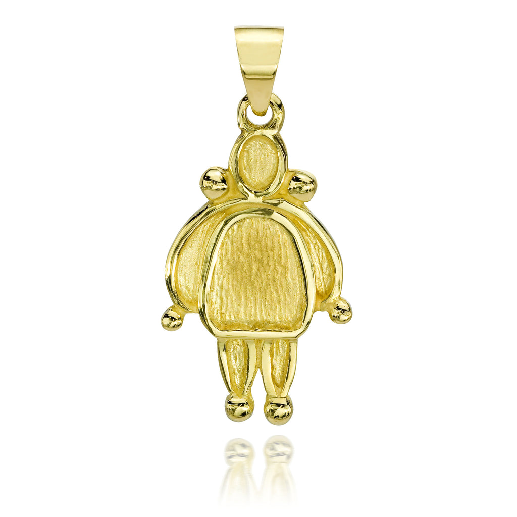 Oro P2 | Customizable 18K Gold Doll Pendant | Handmade in Italy | Via Orefici