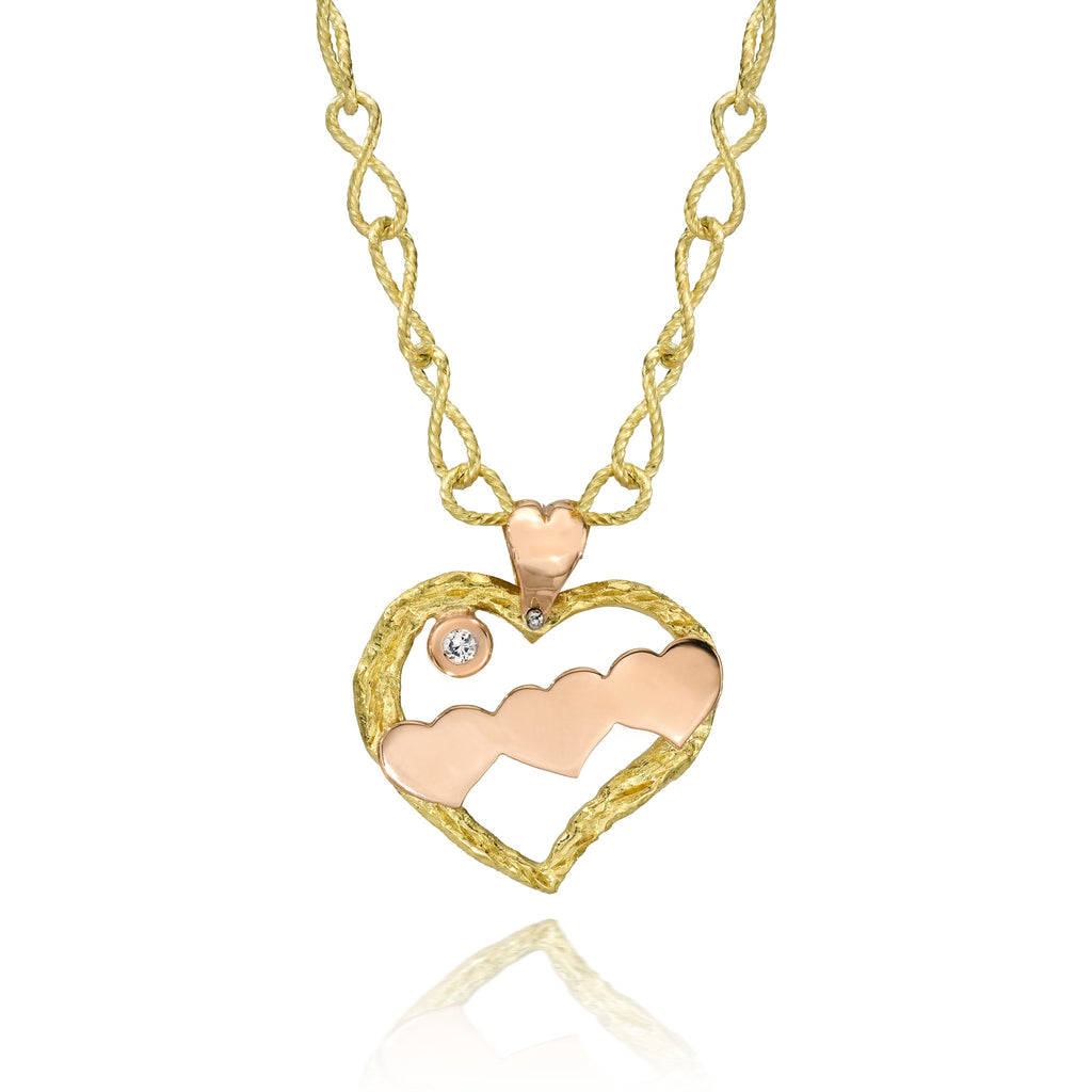 Contrasto P6 | 18K Gold Customizable Heart Pendant | Via Orefici
