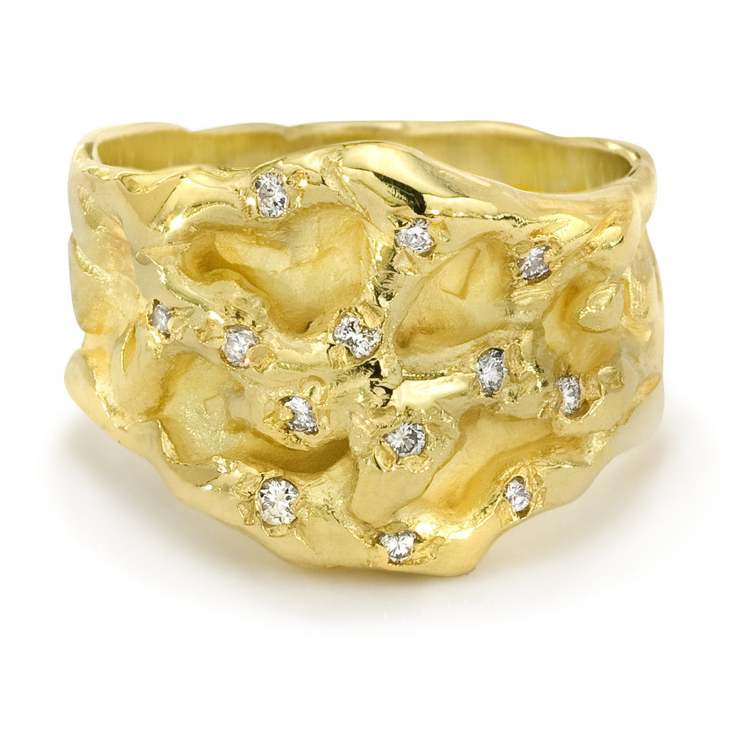 Oro R2 | 18K Gold Diamond Ring | Handmade in Italy | Via Orefici