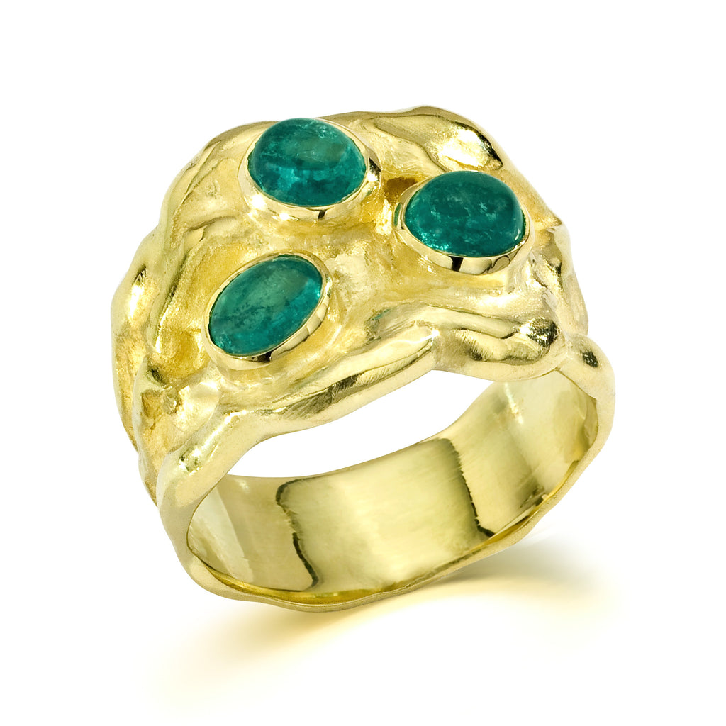 Colore R3 | 18K Gold Emerald Ring Handmade in Italy | Via Orefici