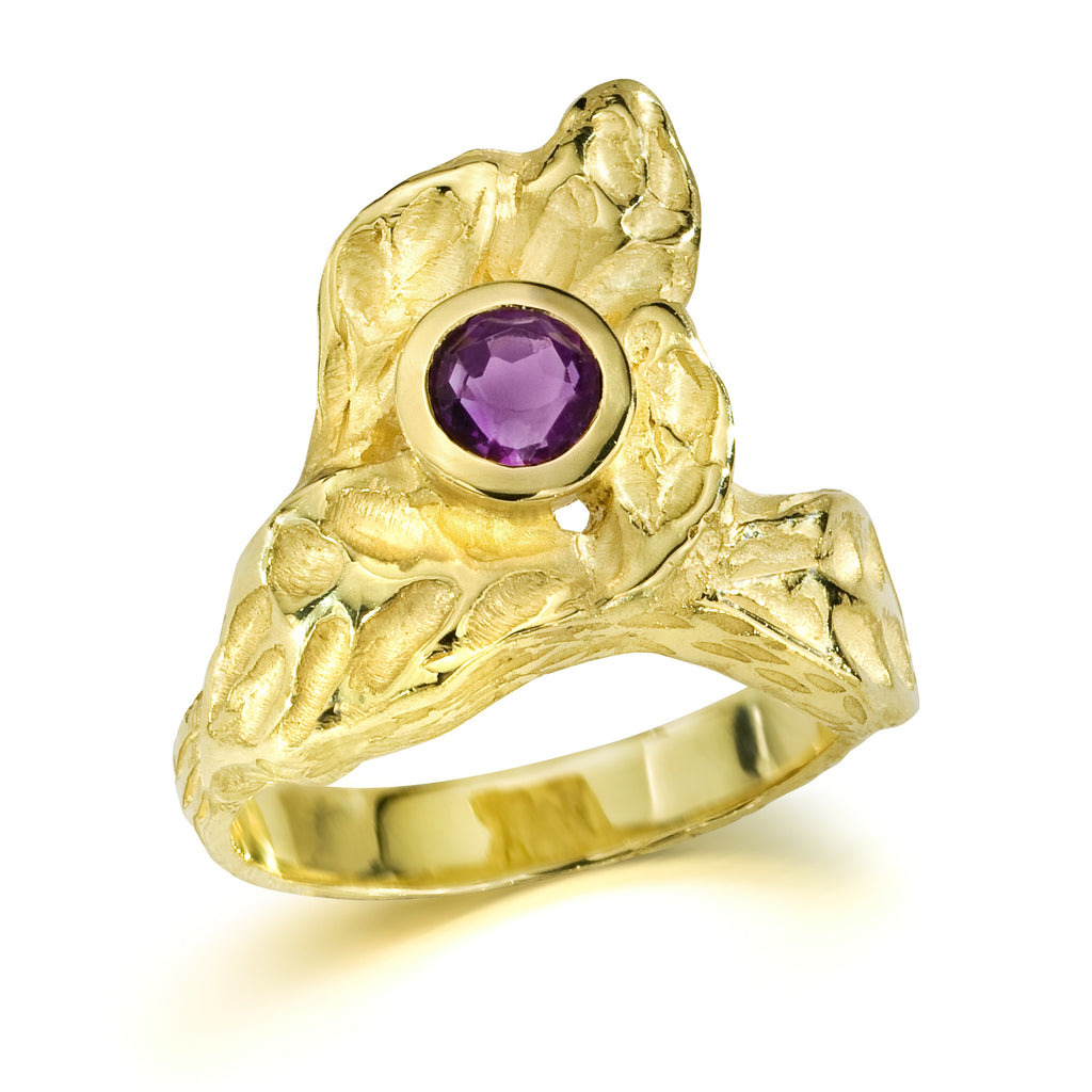 Colore R8 | 18K Gold Amethyst Ring | Handmade in Italy | Via Orefici