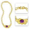 Colore N4 | 18K Gold Amethyst Cabochon Necklace | Handmade in Italy | Via Orefici