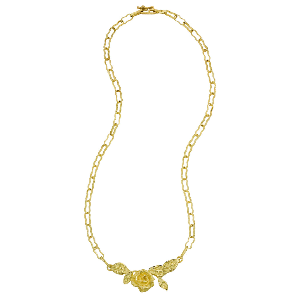 Portofino N3 | 18K Gold Rose Necklace | Handmade in Italy | Via Orefici